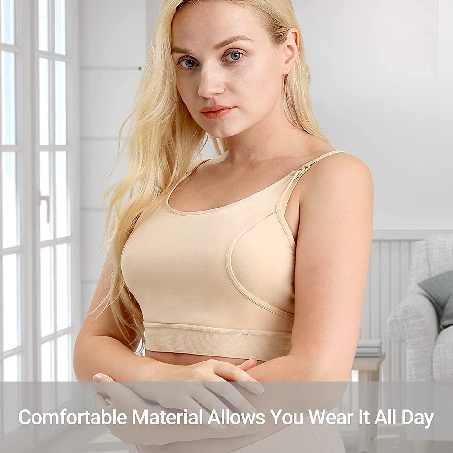 Momcozy Hands Free Nursing Bra Pump Bra for Breastfeeding Adjustable Breast Pumps and Nursing Bra Soft and Elastic Fabric Suitable for Lansinoh Philips Avent Breast Pumps - Baby Bliss